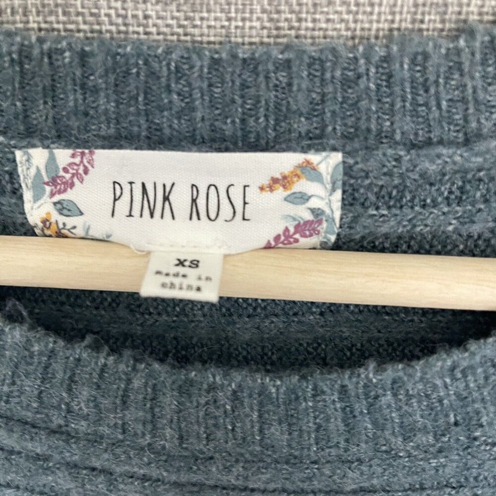 Pink Rose Oversize Sweater Tunic Dress Women’s Extra Small Blue Soft Macy's - Picture 7 of 13